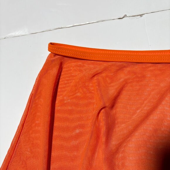 Women's Orange Mesh Skirt Cover Up for Bathing Suit Size Medium - Picture 2 of 5
